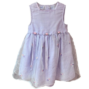Hearts & Flowers Purple & White‎ Checked Dress 5
